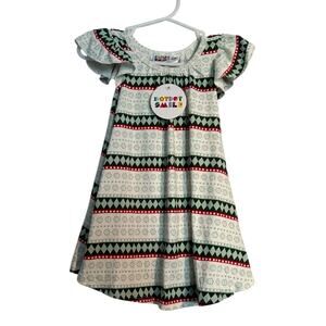 NWT Dot Dot Smile Flutter Sleeve Swing Dress – White/Red/Green – Baby Girl 6-12M